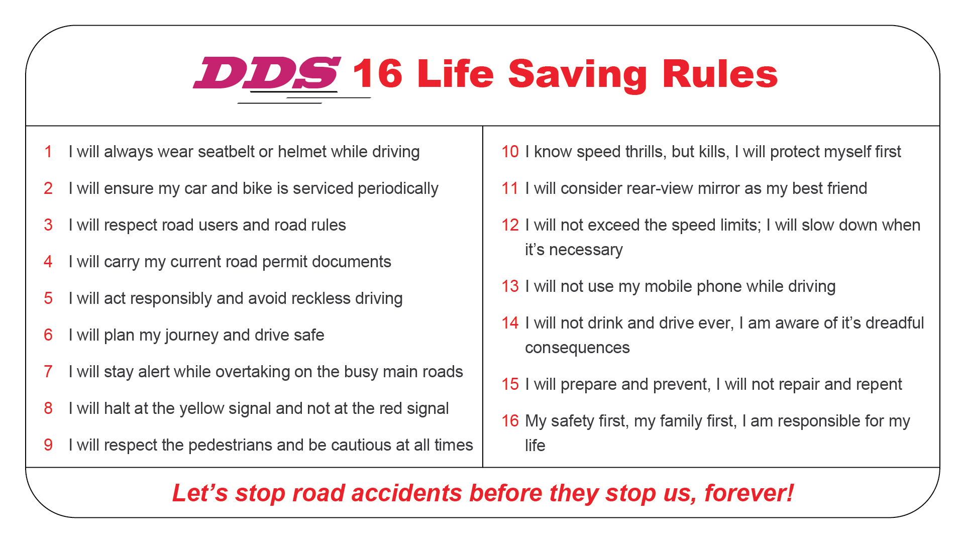 Life Saving Rules